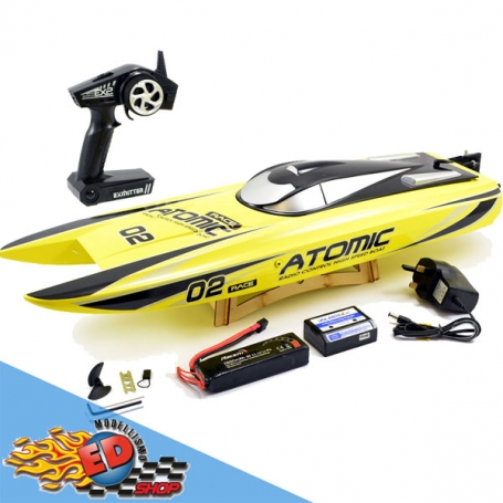 volantex racent atomic 70cm brushless racing boat (yellow) rtr