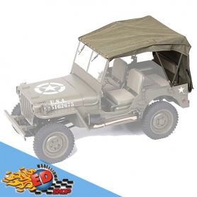 roc hobby 1:12 1941 willys mb canvas top