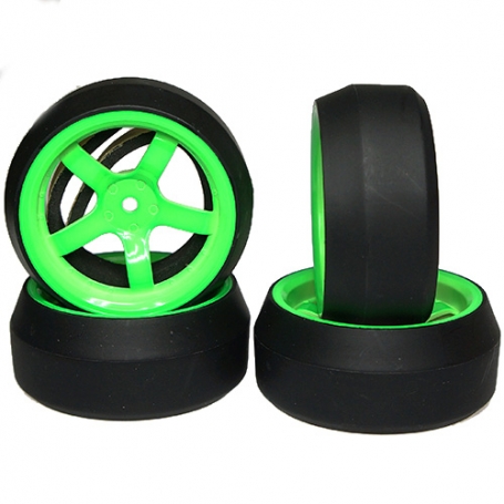 yeah racing spec d gomme da drift offset +6 cerchio 5 raggi verde (4)