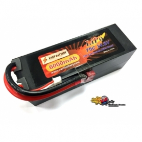 VANT Batteria LiPo 14,8v 6000mha 75C cavetto Deans HARD CASE