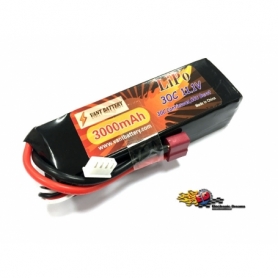 VANT Batteria LiPo 11,1v 3000mha 30C cavetto Deans SOFT CASE