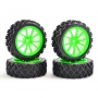 FASTRAX Gomme Strada/Rally 1/10 montate su cerchio Verde Fluorescente 10 raggi