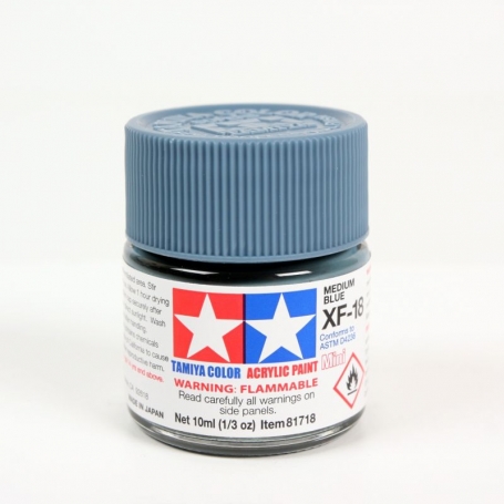 TAMIYA 81718 XF-18 Medium Blue Colore Acrilico Opaco 10ml