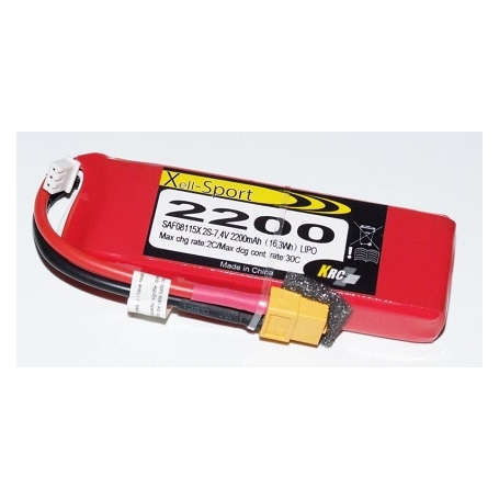 LIPO XELL-SPORT 7.4V 2200MAH 2S 30C XT60