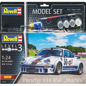 Revell 07685 Kit modello  Porsche 934 RSR "Martin + Kit vernice e Colla