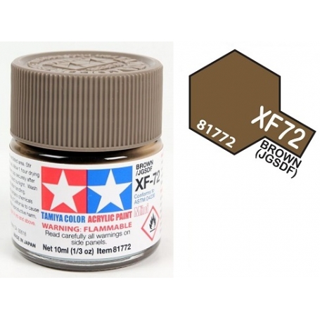 Tamiya 81772 XF-72 Brown Jgsdf Colore Acrilico Opaco 10 ml