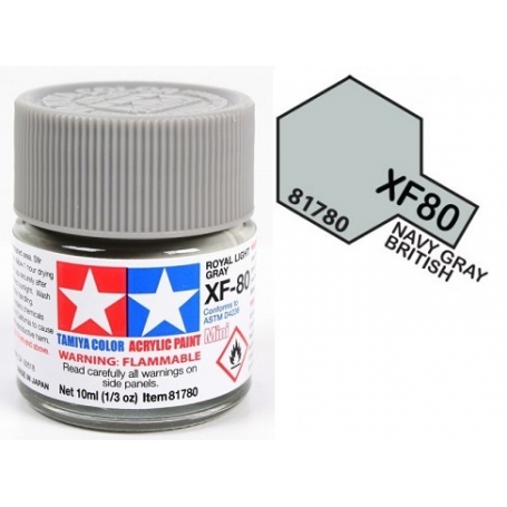 Tamiya 81780 XF-80 Royal Light Gray Colore Acrilico Opaco 10 ml