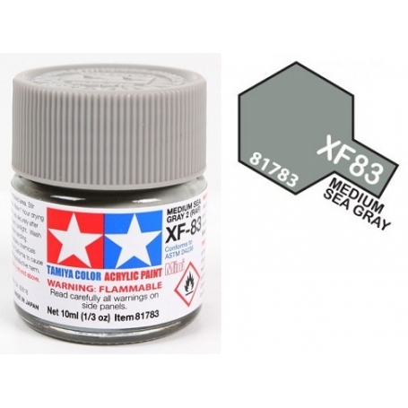 Tamiya 81783 XF-83 Medium Sea Gray 2 Colore Acrilico Opaco 10 ml