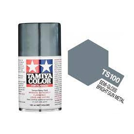 Tamiya TS-100 Semi-Gloss Bright Gun Metal Colore Spray per Plastica 100ml