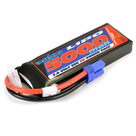 VOLTZ batteria LiPo 5000mah 2S 7.4V 50C EC5