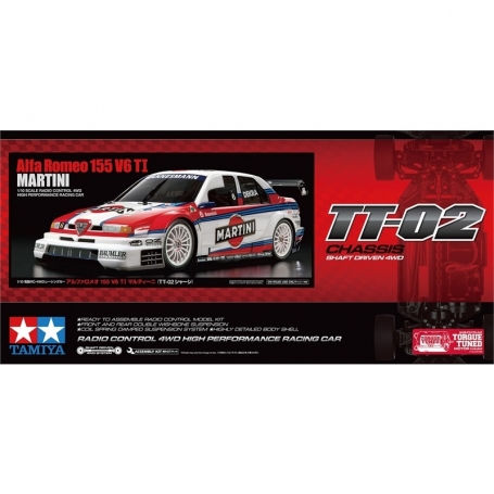 ホビーラジコン Tamiya Alfa Romeo 155 V6 TI TT-02 TAMIYA Alfa Romeo 155 V6 Martini TT-02 4WD 1/10