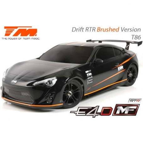 E4DMF T86 Automodello 1/10 Drift RTR Silver Graphite