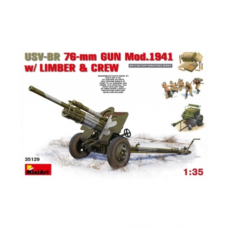 MINI ART 35129 USV-BR 76-mm Gun Mod1941 with Limber & Crew