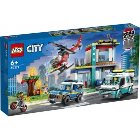 Lego 60371 city police Quartier generale veicoli d'emergenza