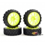 FASTRAX Gomme Strada/Rally 1/10 montate su cerchio Giallo Fluorescente 10 raggi (4