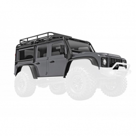 Traxxas 9712-SLVR Carrozzeria Land Rover Defender 1:18 in ABS, completa di accessori e agganci clipless - Verniciata Grigia