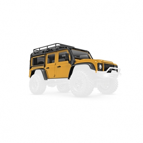 Traxxas 9712-TAN Carrozzeria Land Rover Defender 1:18 in ABS, completa di accessori e agganci clipless - Verniciata Sabbia