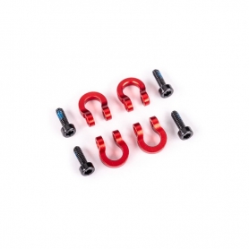 Traxxas 9734R Ganci per paraurti in alluminio 6061-T6 Rosso (per paraurti 9734X o 9735X) Per 1/18