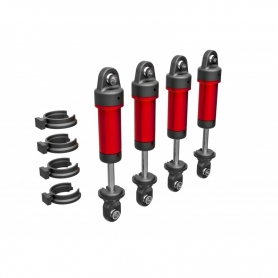 Traxxas 9764-RED Set Ammortizzatori GTM (4) Assemblati senza molle in Alluminio 6061-T6 Anodizzati - Rosso Per 1/18