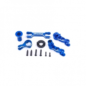 Traxxas 7746-BLUE Set Rinvio Sterzo Completo in alluminio 6061-T6 per Xmaxx - Blu