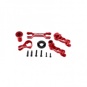 Traxxas 7746-RED Set Rinvio Sterzo Completo in alluminio 6061-T6 per Xmaxx - Rosso