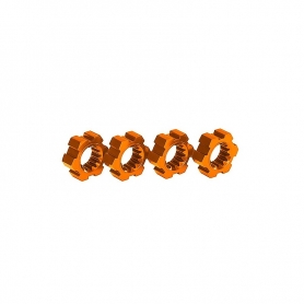 Traxxas 7756-ORNG Trascinatori HEX 24MM in alluminio (4) - Arancio