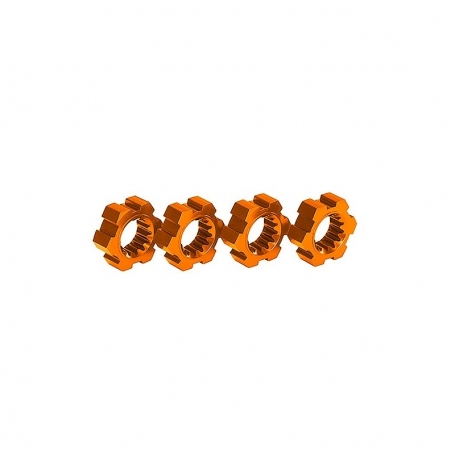 Traxxas 7756-ORNG Trascinatori HEX 24MM in alluminio (4) - Arancio