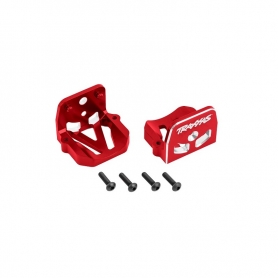 Traxxas 7760-RED Staffe fissaggio Motore Anteriore e Posteriore in Alluminio 6061-T6 - Rosso