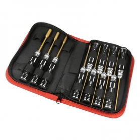 RockAmp Set Attrezzi Cacciaviti in acciaio HSS Titan Plated 11pz. con borsa