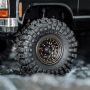 INJORA 1.0 Cerchi Beadlock Ottone Rivestimento Nero Cerchi per 1/24 1/18 RC Crawler Auto Assiale SCX24 AX24 TRX4M FCX24,Ottone
