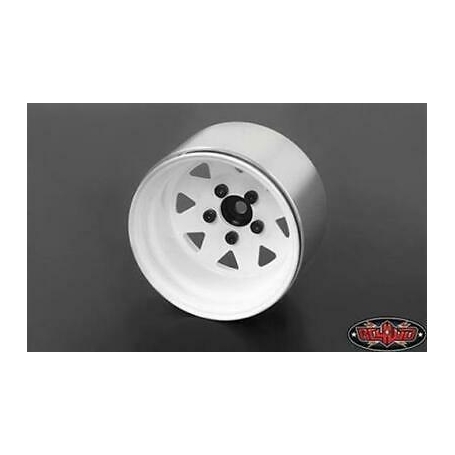 5 Lug Deep Dish Wagon 1.9" Steel Stamped Beadlock Wheels (White)