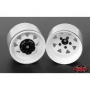 5 Lug Deep Dish Wagon 1.9" Steel Stamped Beadlock Wheels (White)