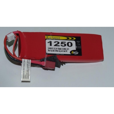 Lipo Xell-Sport 7.4V 1250MAH 2S 30C