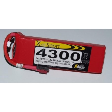 Lipo Xell-Sport 7,4V 4300MAH 2S 30C
