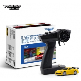 Micro auto Sport gialla 1/76 con radio Turbo Racing