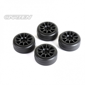 CARTEN M-Drift Tyres + wheels 10 spoke black +1mm (4)