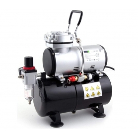 FENGDA AS-186 Airbrush mini compressor with air reservoir, single piston oil-free compressor