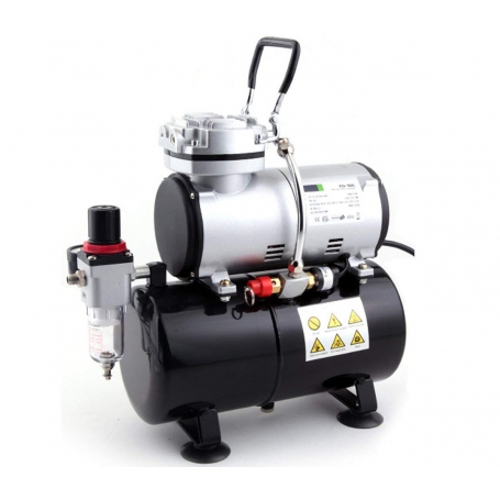 FENGDA AS-186 Airbrush mini compressor with air reservoir, single piston oil-free compressor