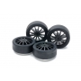 TAMIYA 15534 Set Cerchi Carbon con Gomme Low Profile Mini4wd