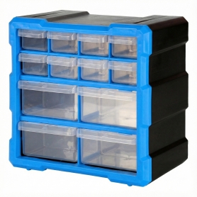 Cassettiera Robitronic con 12 cassetti blu