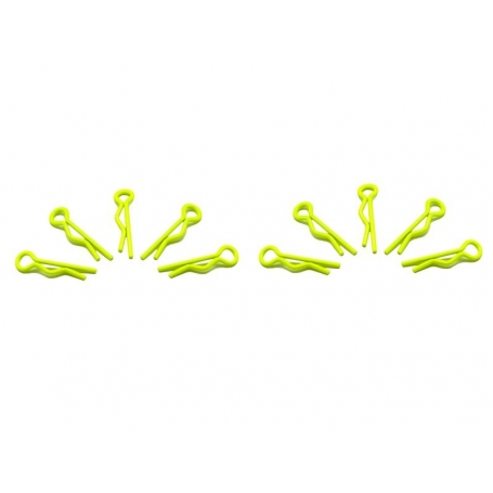 Piccola clip per  1/10 - giallo fluorescente (10) ARROWMAX