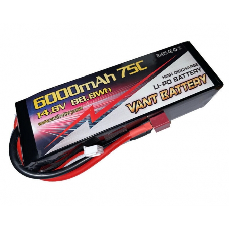 BATTERIA  LIPO  14,8v 6000mha 75C CAVETTO DEANS