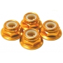 dado frenato flangiato in alluminio 4mm (4) oro basso