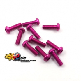 yeah racing viti in alluminio 7075 testa bombata 3x6mm pink (10)