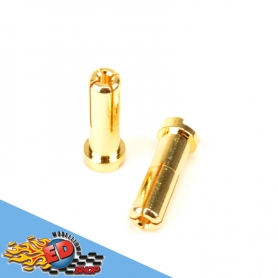 monkeykingrc connettori testa piatta 5mm battery plug (2) gold