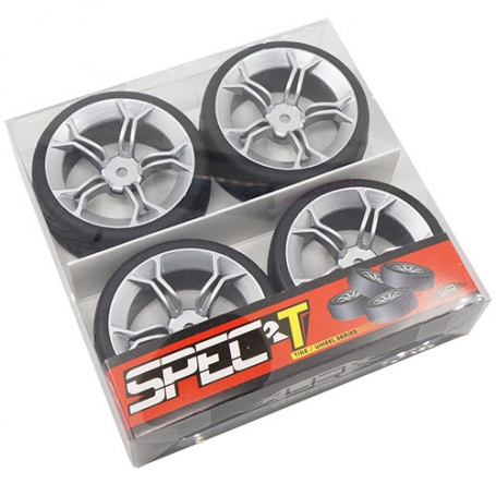 yeah racing spec t ms gomme in lattice touring scolpite offset +3 con cerchio a 5 raggi silver