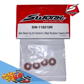 s-workz ball bearing 5x13x4mm red rubber case (4)
