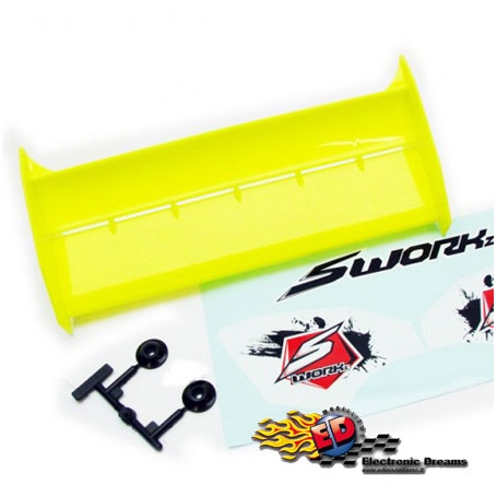 s-workz 1/8 off road speed wing alettone giallo fluorescente