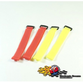 s-workz s350 velcro bloccaggio batterie colorati (4) 2x27cm rosso/giallo fluorescente)