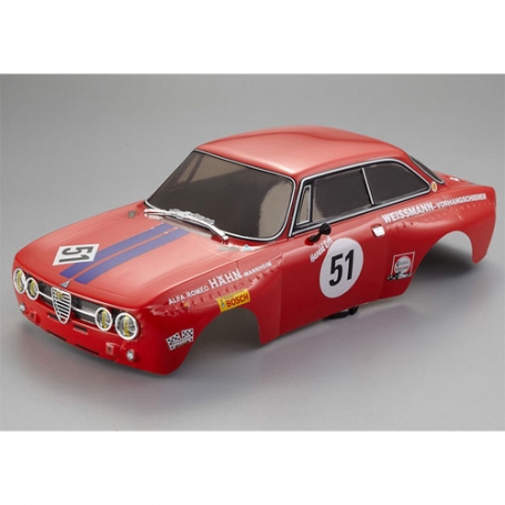 killerbody carrozzeria alfa romeo 2000 gta rossa con decals e accessori 190mm